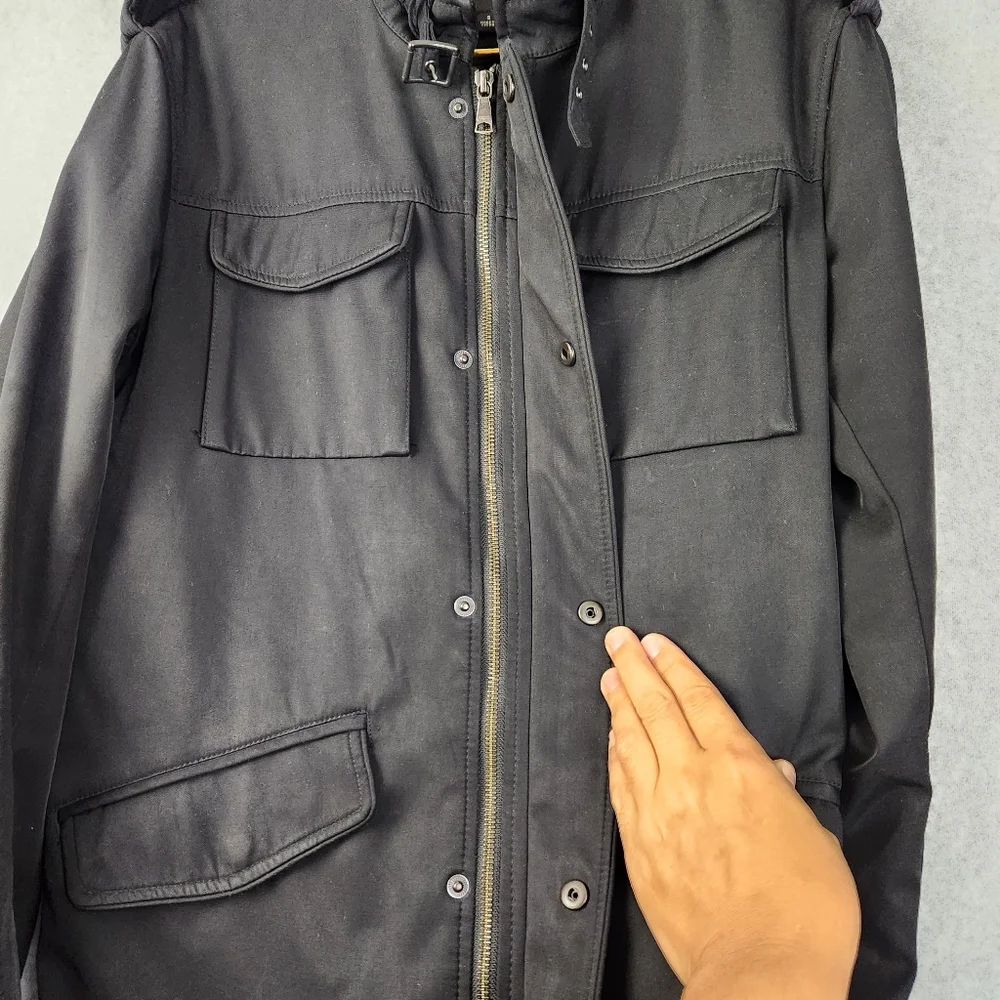Banana Republic Men's Size Small Black Zip Up & Button Moto Style Jacket